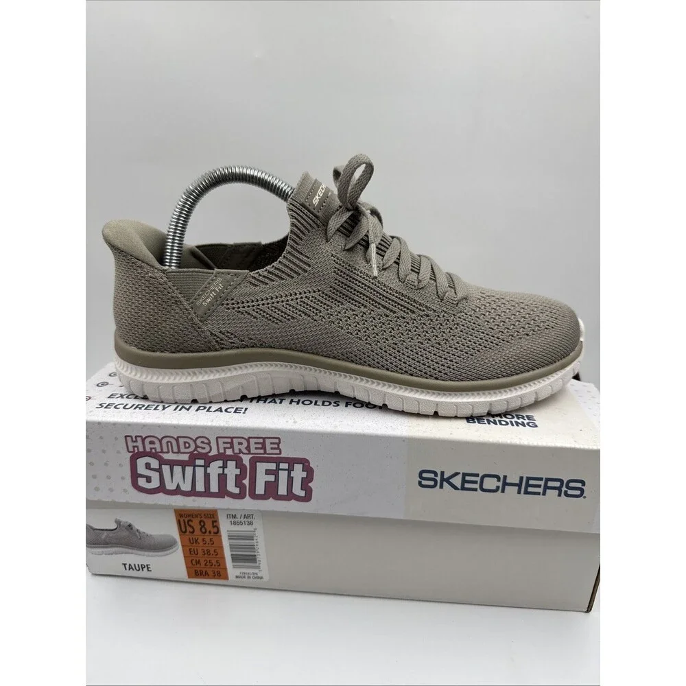 Skechers Women's Black Virtue Swift Fit Sneaker Hands Free Memory Foam Sz 8.5